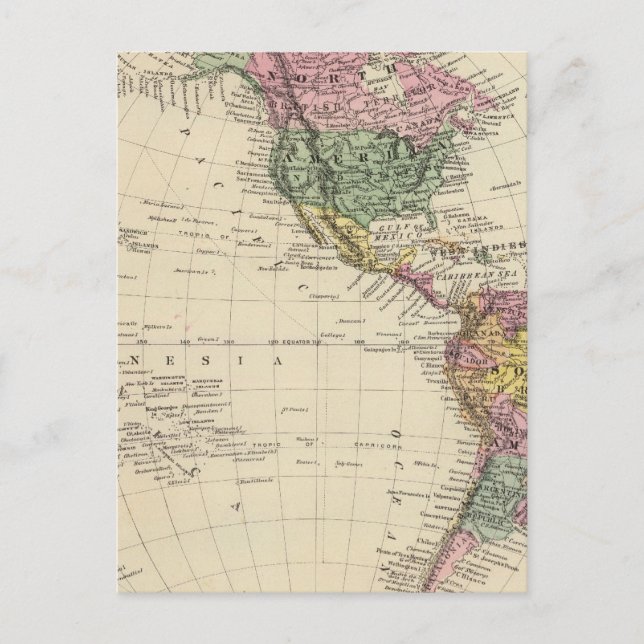 Cartão Postal Hemisfério ocidental (Frente)