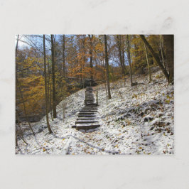 Cartão Postal Hemlock Cliffs with Light Snow, Indiana