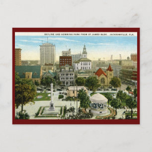 Cartão Postal Hemming Park, Jacksonville, FL Vintage