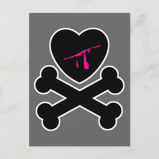 Cartão Postal Hemorragia Cardíaca e Crossbones