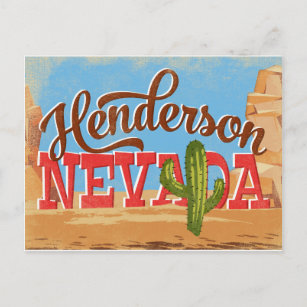 Cartão Postal Henderson Nevada Cartoon Desert Viagens vintage