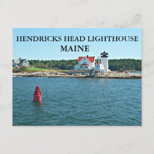 Cartão Postal Hendricks Head Lighthouse, Cartão-postal Maine