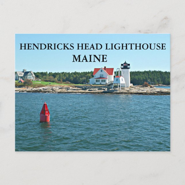 Cartão Postal Hendricks Head Lighthouse, Cartão-postal Maine (Frente)