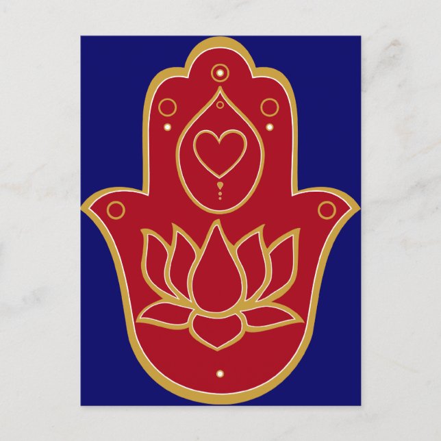 Cartão Postal Henna Hamsa Lotus (Frente)