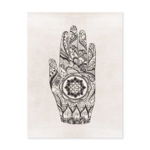 Henna Tatuagem Mão Com Flor De Lotus