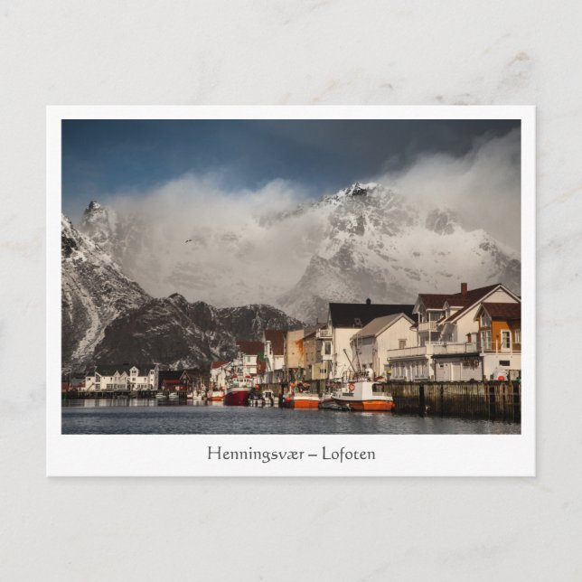 Cartão Postal Henningsvaer Lofoten (Frente)