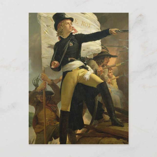 Cartão Postal Henri de La Rochejaquelein , líder da (Frente)