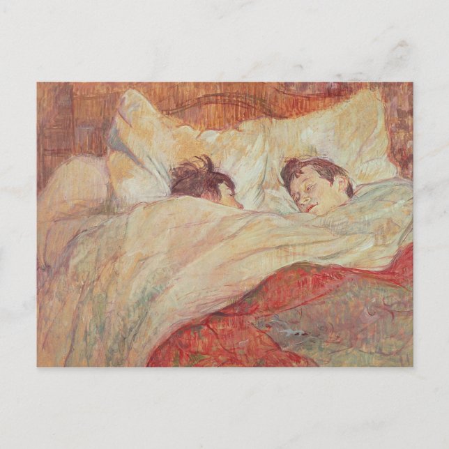 Cartão Postal Henri de Toulouse-Lautrec | A Cama, c.1892-95 (Frente)