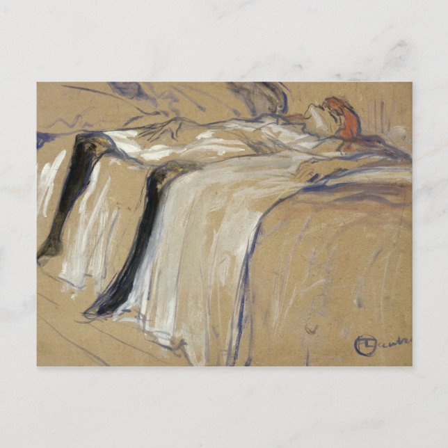 Cartão Postal Henri de Toulouse-Lautrec | Mulher deitada no seu  (Frente)