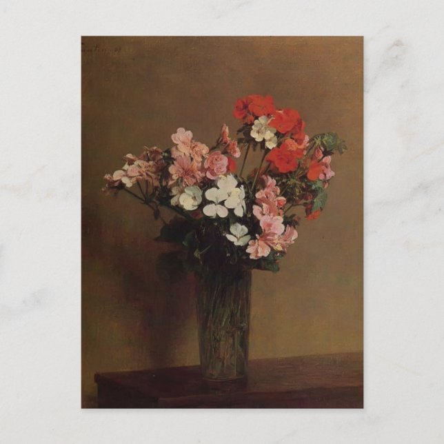 Cartão Postal Henri Fantin-Latour-Geraniums (Frente)