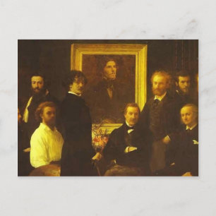 Cartão Postal Henri Fantin-Latour - Homenagem a Delacroix