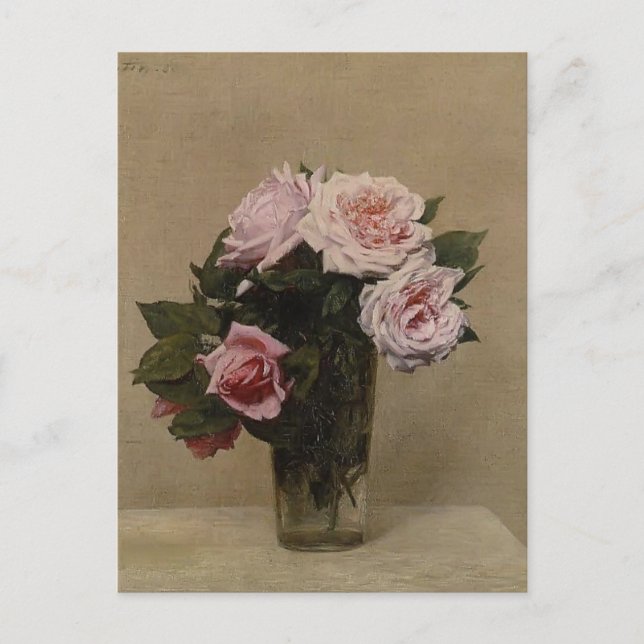 Cartão Postal Henri Fantin-Latour- Rosas (Frente)