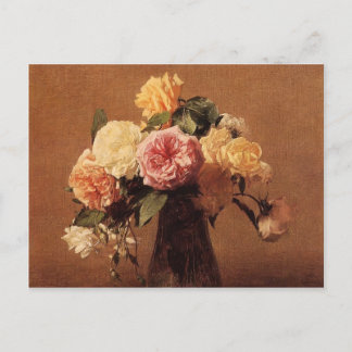 Cartão Postal Henri Fantin-Latour- Rosas