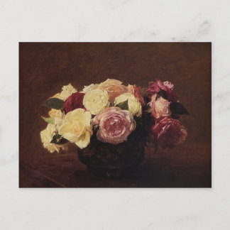 Cartão Postal Henri Fantin-Latour- Rosas