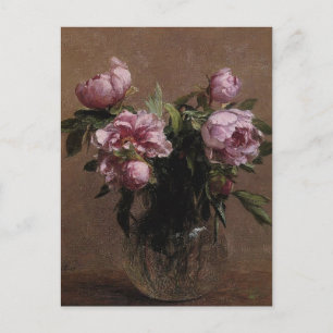 Cartão Postal Henri Fantin-Latour- Vase de Peônias