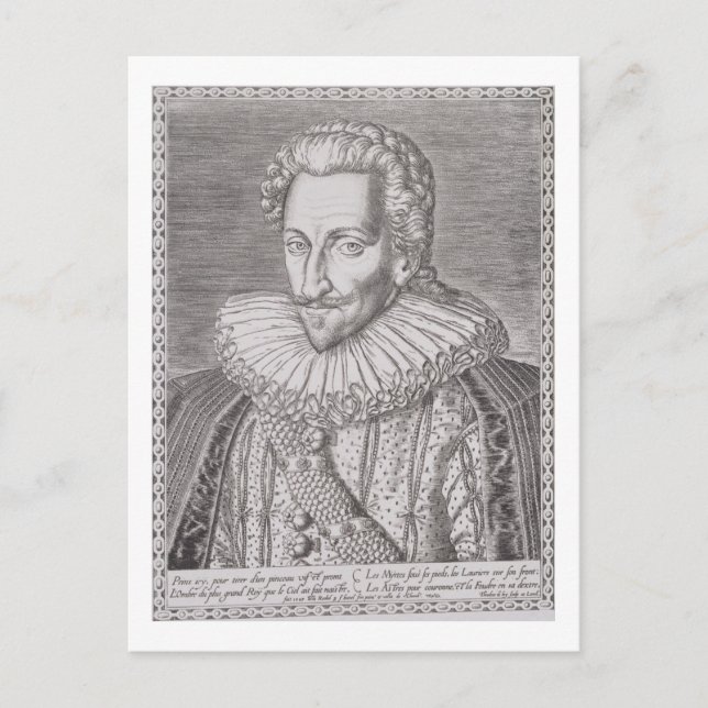Cartão Postal Henri IV (1553-1610) como Rei de Navarra, 1589 (en (Frente)