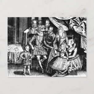 Cartão Postal Henri IV Rei da França com sua Família