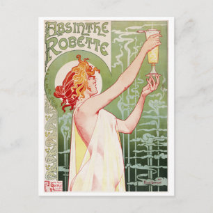 Cartão Postal Henri-Privat-Livemont. Absinthe Robette 1896