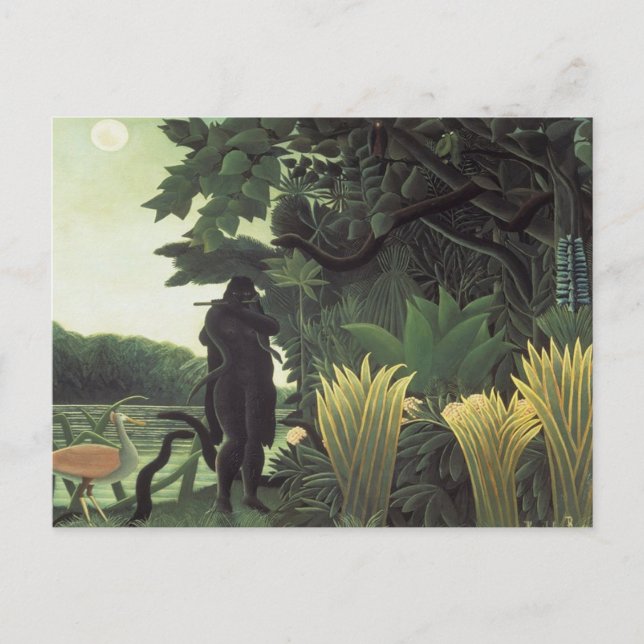 Cartão Postal Henri Rousseau - A Cobra Charmer (Frente)