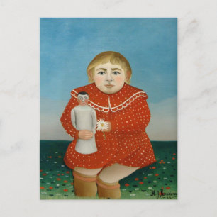 Cartão Postal Henri Rousseau - A garota com uma boneca