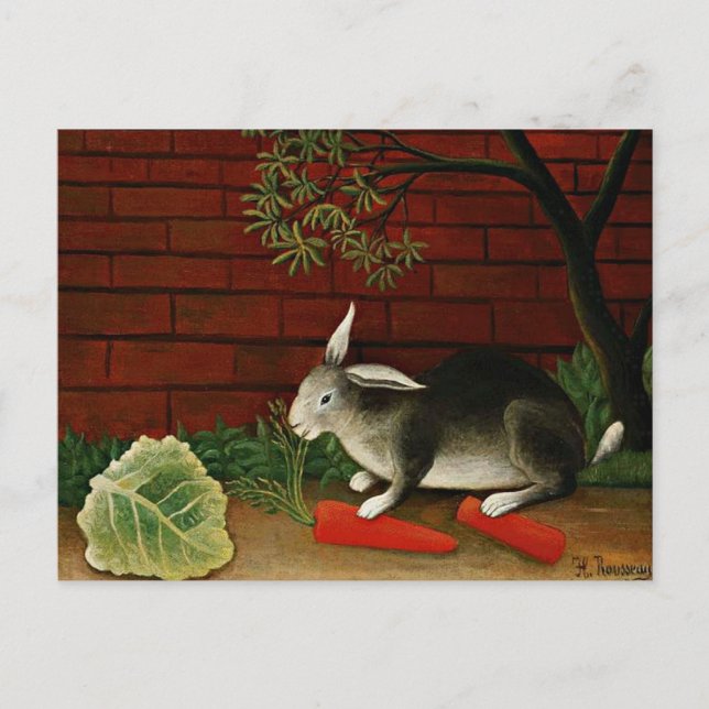 Cartão Postal Henri Rousseau art: Coelho (Frente)