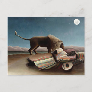 Cartão Postal Henri Rousseau art: Dormindo cigano
