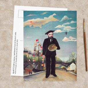 Cartão Postal Henri Rousseau - Autorretrato-Paisagem