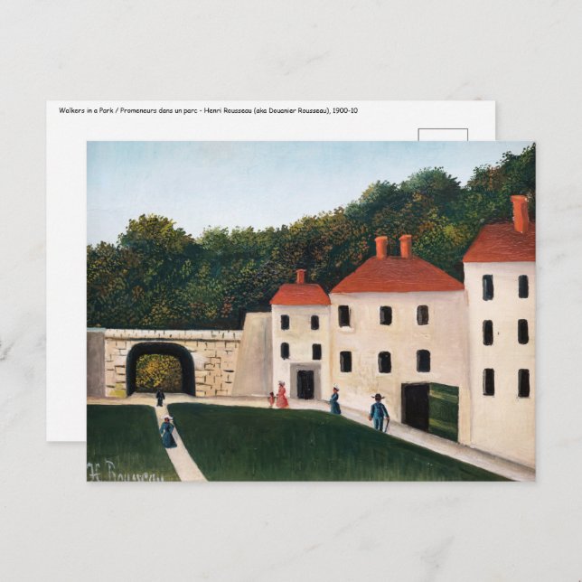 Cartão Postal Henri Rousseau - Caminhantes num Parque (Frente/Verso)