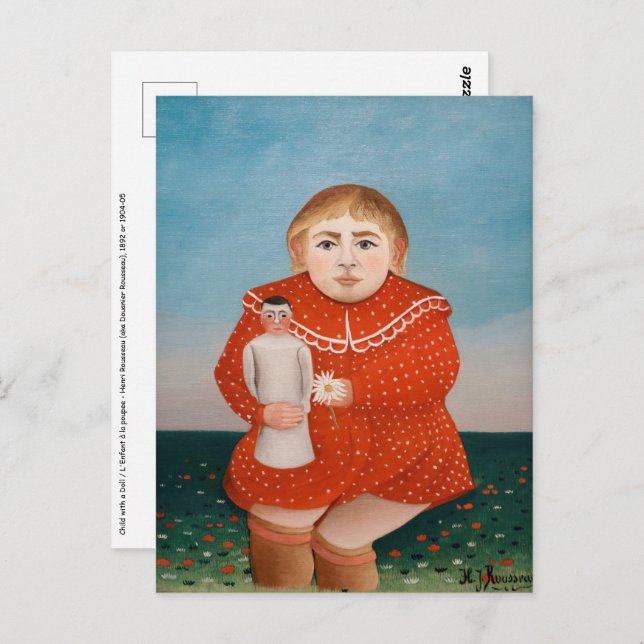 Cartão Postal Henri Rousseau - Criança com uma Doll (Frente/Verso)