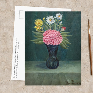 Cartão Postal Henri Rousseau - Dália e Margaridas num Vaso