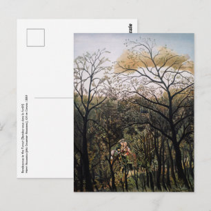 Cartão Postal Henri Rousseau - Encontro na Floresta