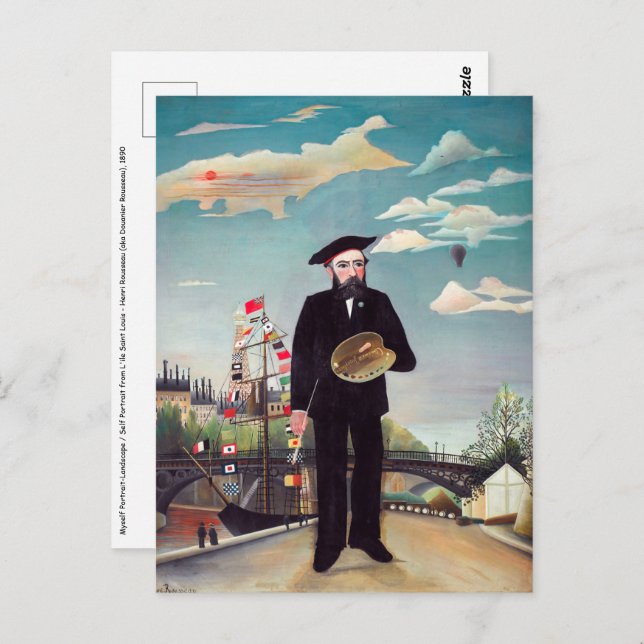 Cartão Postal Henri Rousseau - Eu Próprio Retrato-Paisagem (Frente/Verso)