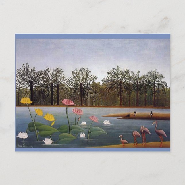 Cartão Postal Henri Rousseau, Flamingoes Painting (Frente)