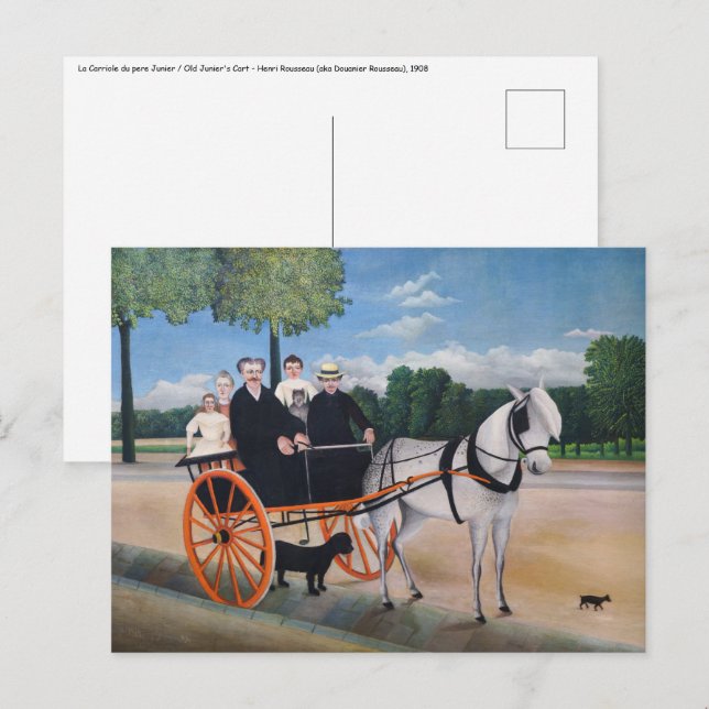 Cartão Postal Henri Rousseau - La Carriole du pere Junier (Frente/Verso)