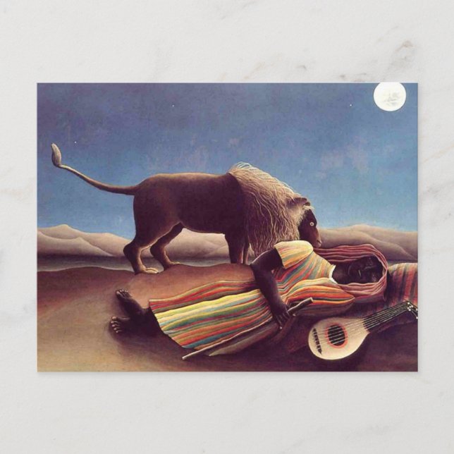 Cartão Postal Henri Rousseau - O Cigano Dormente (Frente)