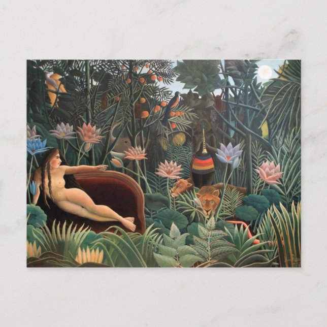 Cartão Postal Henri Rousseau O Surrealismo das flores da selva d (Frente)