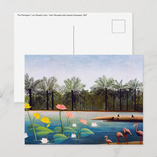 Cartão Postal Henri Rousseau - Os Flamingos (Frente/Verso)