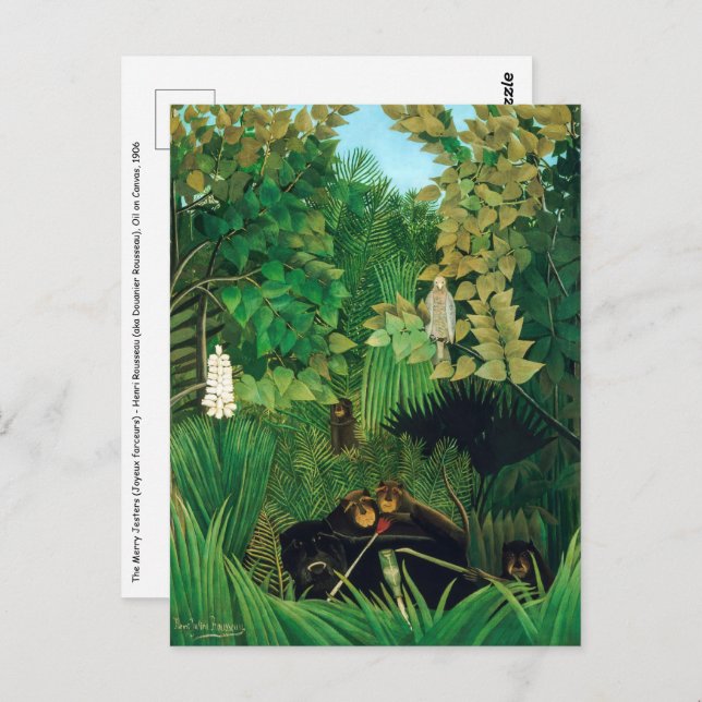 Cartão Postal Henri Rousseau - Os Jesters Feliz (Frente/Verso)