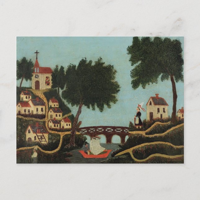 Cartão Postal Henri Rousseau - Paisagem com Ponte (Frente)