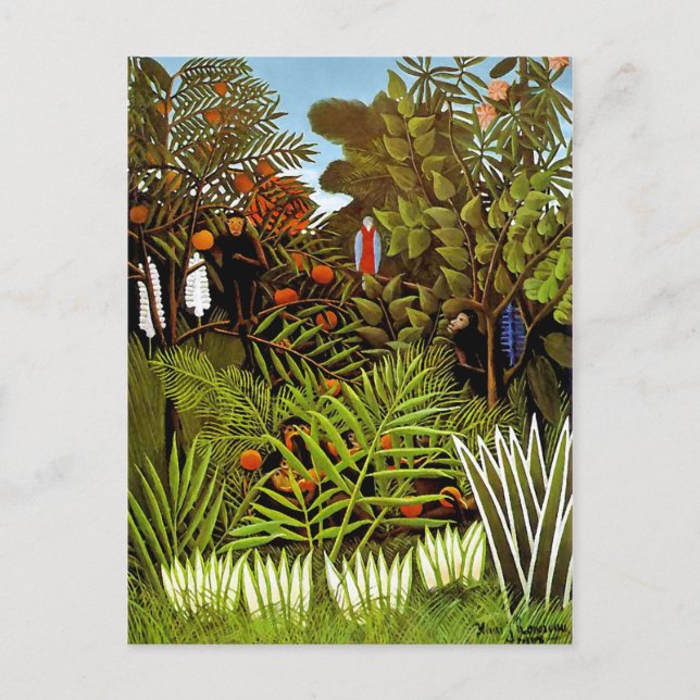 Cartão Postal Henri Rousseau - Paisagem Exótica Arte Selva (Frente)