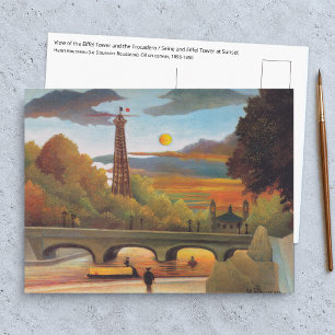 Cartão Postal Henri Rousseau - Seine e Torre Eiffel ao Pôr-do-So