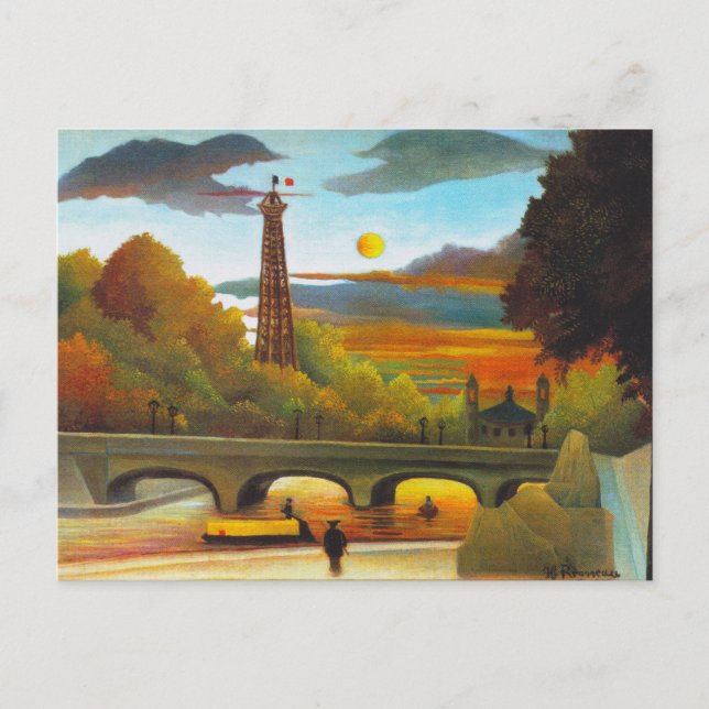 Cartão Postal Henri Rousseau Torre Eiffel no Cartão-postal Sunse (Frente)