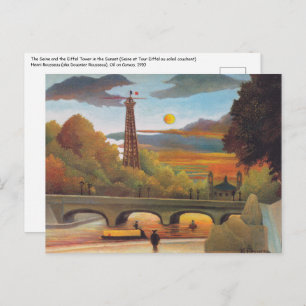 Cartão Postal Henri Rousseau - Torre Seine e Eiffel em Sunset
