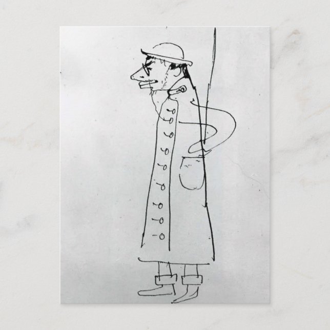 Cartão Postal Henri Toulouse-Lautrec: Autorretrato. Caricatura (Frente)