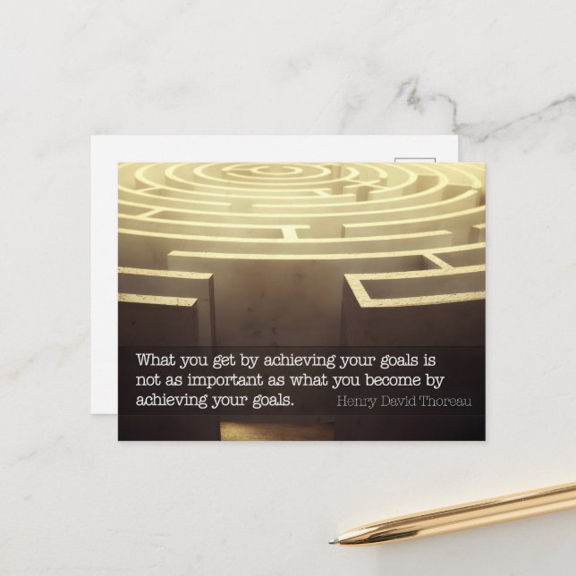 Cartão Postal Henry David Thoreau Citação Inspiracional "Torne-s (Frente/Verso In Situ)