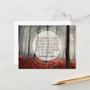 Cartão Postal Henry Longfellow Inspirational Cote Perseverança