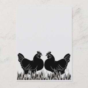 Cartão Postal Hens~Silhouette