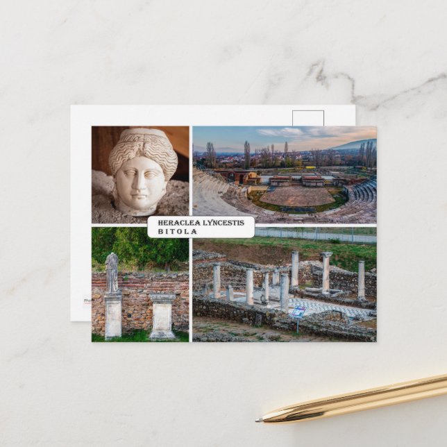 Cartão Postal Heraclea Lyncestis - Bitola, Macedônia (Frente/Verso In Situ)