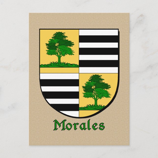 Cartão Postal Heraldic Shield da Família Morales (Frente)