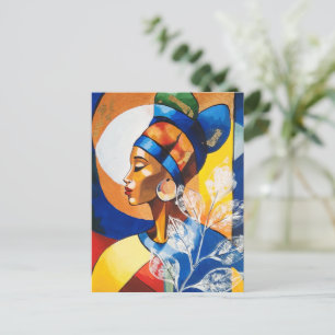 Cartão Postal Herança Dourada: Saudação Vibrante à Rainha Africa